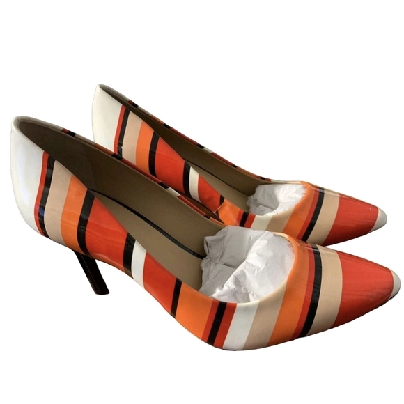 INC Womens Zitah Red Patent Striped Pumps - Picture 2 of 4